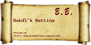 Bebők Bettina névjegykártya