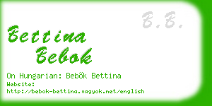 bettina bebok business card