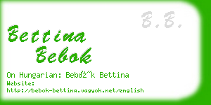 bettina bebok business card
